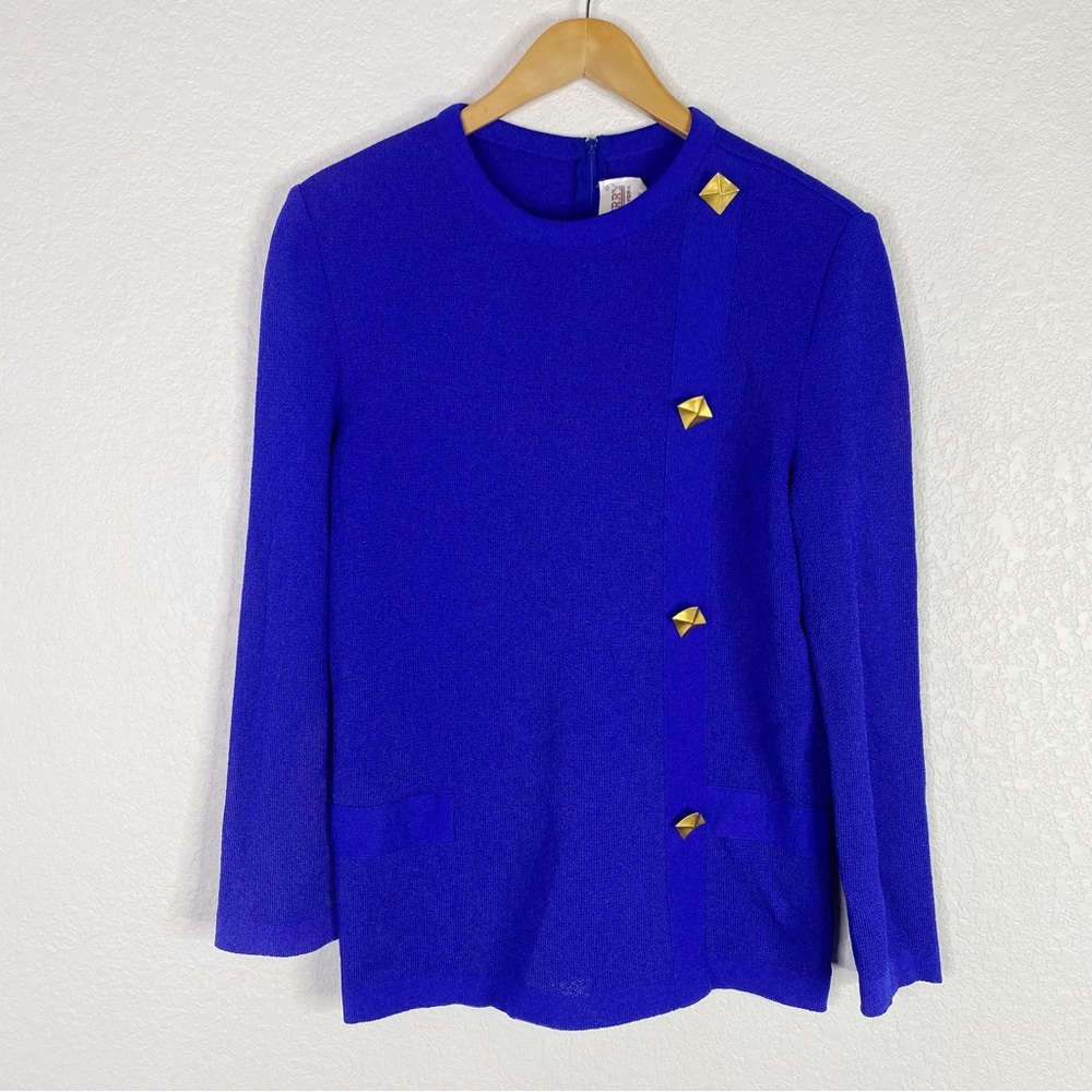 Vintage Castleberry Royal Blue Santana Knit Pullover Sweater